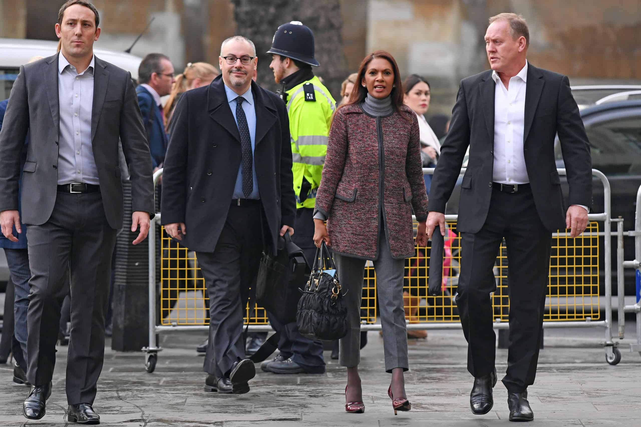 Gina Miller with bodyguards